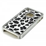 Wholesale iPhone 4 4S  Leopard Diamond Chrome Case (Black)